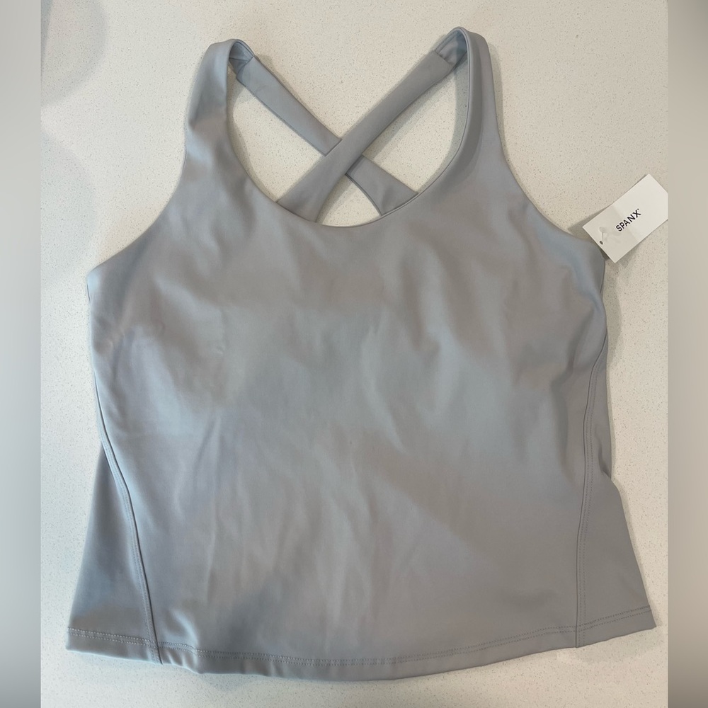 SPANX Light Gray Activewear Top